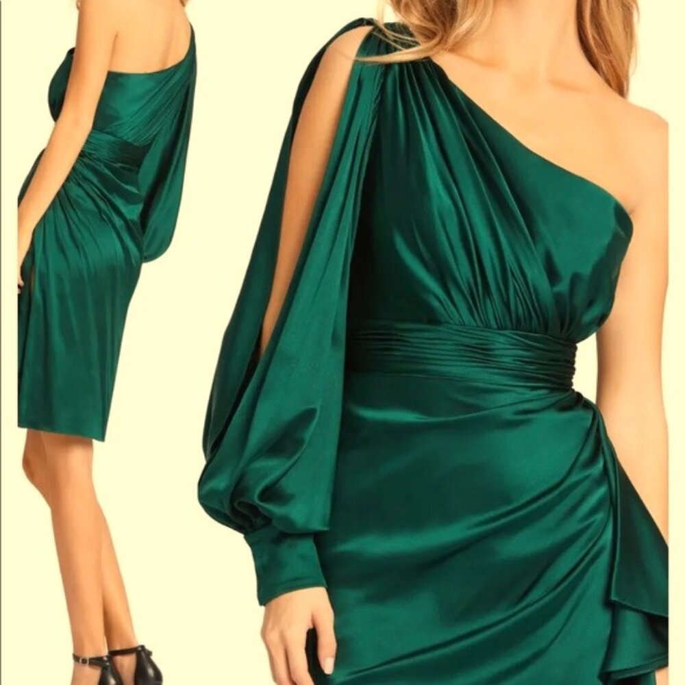 Ieena for Mac Duggal One Shoulder Cocktail Dress